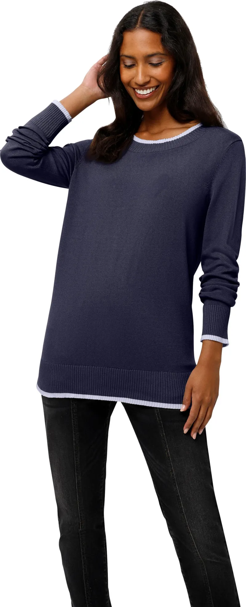 heine Feinstrickpullover marine, Marine, – Produktbild 2 von 2