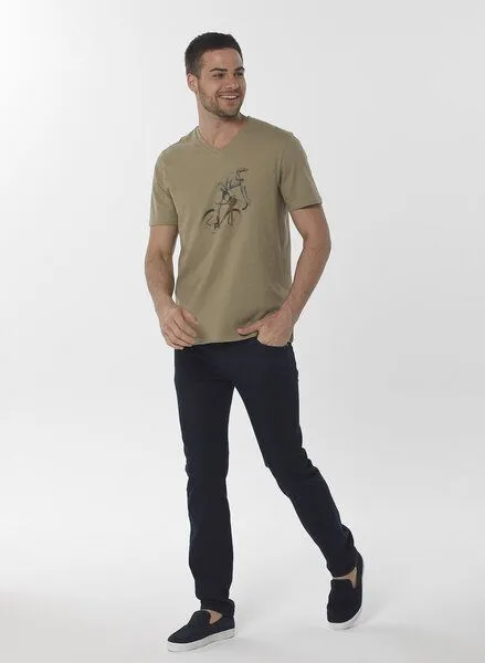 ORGANICATION ORGANICATION T-Shirt aus Bio-Baumwolle mit Print, Grün(olive), – Produktbild 2 von 4