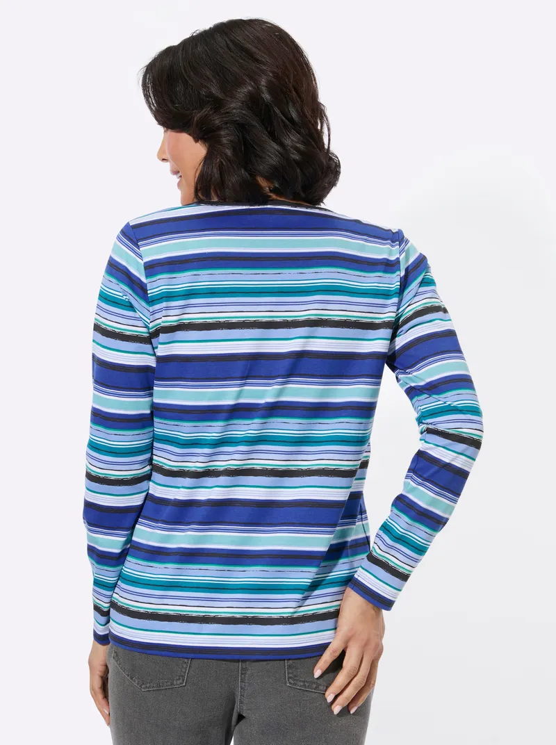 Witt Rundhalsshirt himmelblau-weiß-geringelt, Himmelblau-weiß-geringelt, – Produktbild 2 von 2