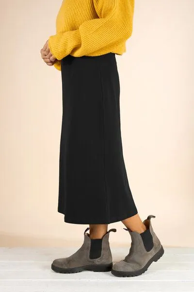 La Gitana La Gitana Midirock - A-Linien Damen Rock aus Bio-Baumwolle. Modell: "Anella", Schwarz, – Produktbild 4 von 4