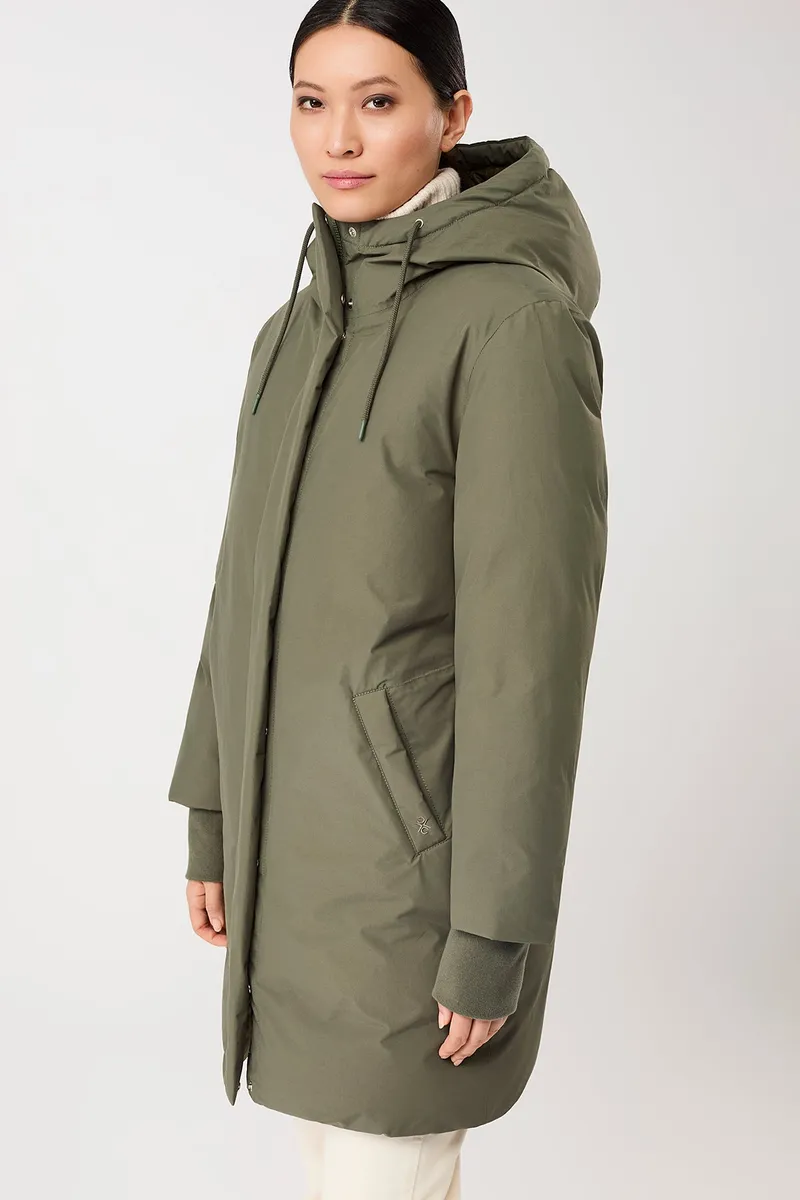 LangerChen LangerChen Damen vegan Lange Jacke Mit Kapuze Sencha Grün, Grün, – Produktbild 2 von 2