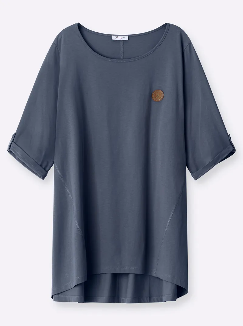 sheego Longshirt rauchblau, Rauchblau, – Produktbild 1 von 2