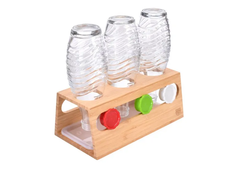 GRÄWE Flaschenhalter GRÄWE Bambushalter für 3 Sodastreamflaschen – Produktbild 2 von 5