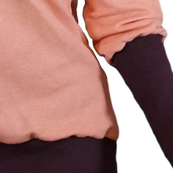 liebewicht liebewicht Pullover Sweatshirt kurz mit langen Bündchen, Koralle/lila, – Produktbild 4 von 4