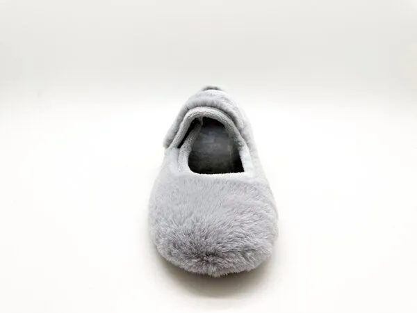 thies Veganer Hausschuh "thies ® Rec Fur Ballerina" aus ultraweichem, recyceltem Fell, fair produziert, Grey (grau), – Produktbild 4 von 4
