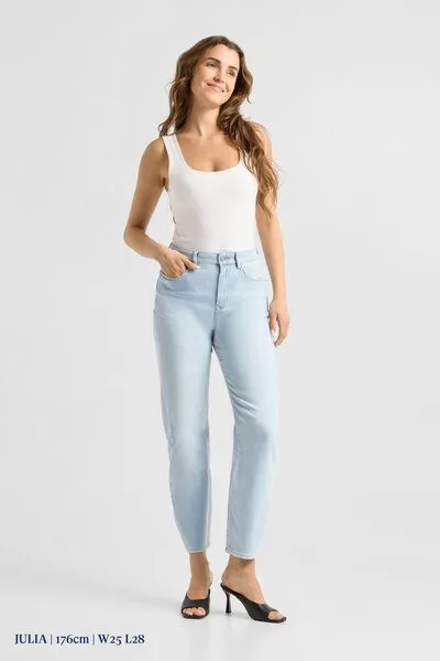 DAWN Damen Jeans STARDUST High Waist O-Shape DAWN Bio-Baumwolle, Bright blue, – Produktbild 3 von 6