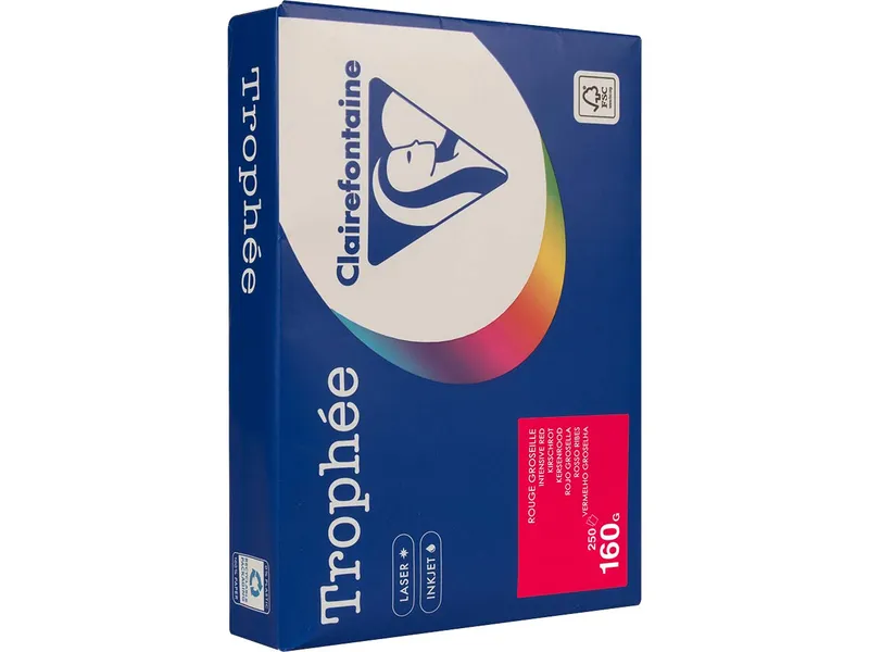 Clairefontaine 250 Blatt Clairfontaine Farbiges Kopierpapier "Trophee" 160 g/m², DIN A4, kirschrot – Produktbild 1 von 1