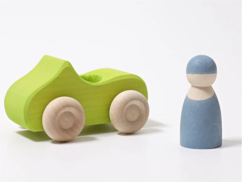 Grimms Grimms Kleines Cabrio Spielzeugauto aus Lindenholz, grün lasiert Maße 11 x 9 x 7 cm, Mehrfarbig, – Produktbild 2 von 2