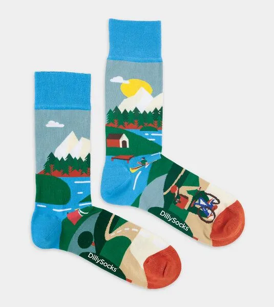 DillySocks DillySocks Socken Mountain Escape aus Biobaumwoll-Mix, Mehrfarbig, – Produktbild 1 von 2