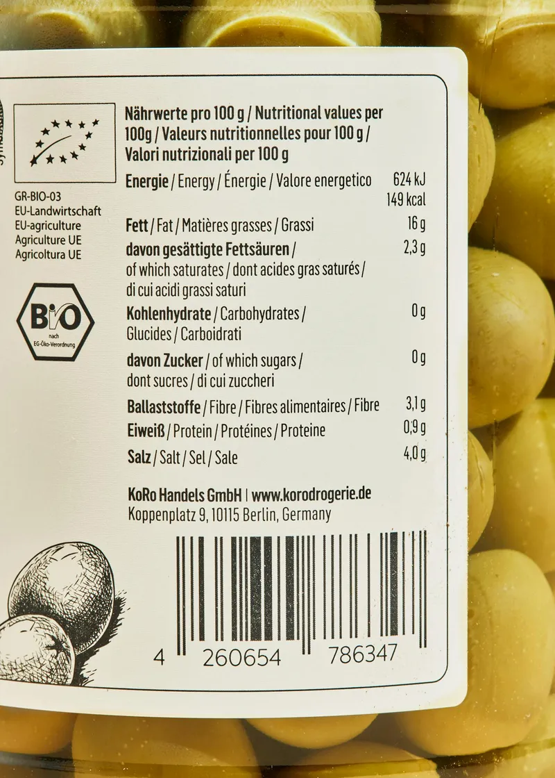 KoRo Grüne Bio Oliven mit Stein 400 g – Produktbild 4 von 5