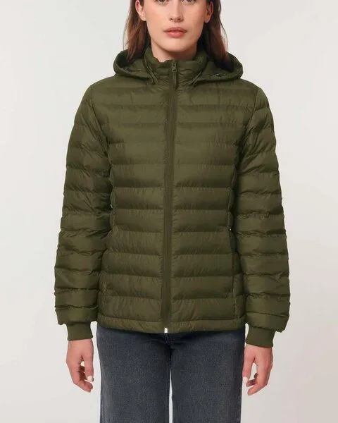 YTWOO YTWOO Leichte sportliche Jacke für Damen | Steppjacke | aus recyceltem PET, Khaki, – Produktbild 3 von 4