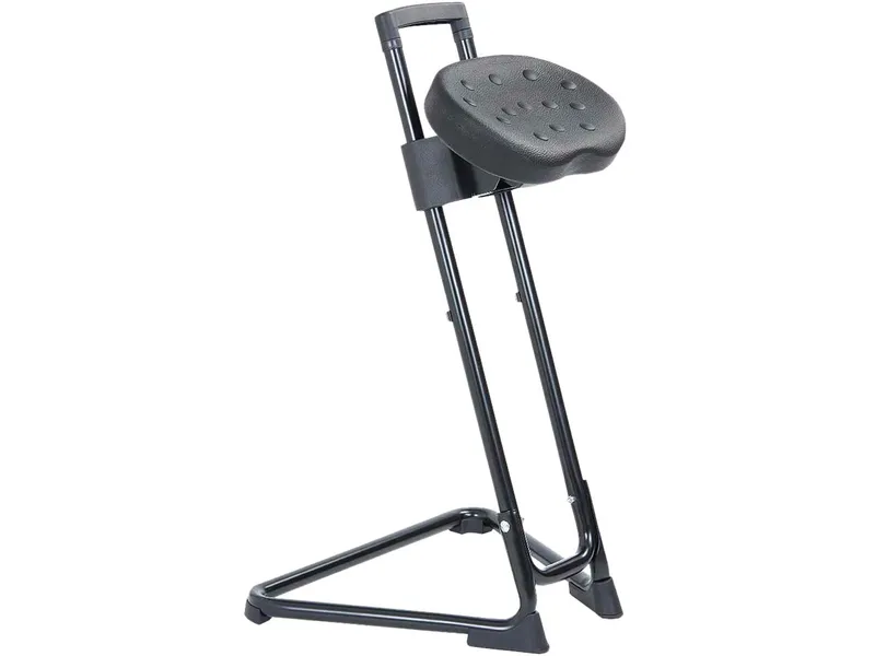 Stehhilfe mit ergonomischer Sitzfläche, Schwarz, – Produktbild 1 von 1