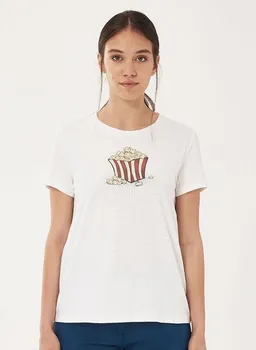 ORGANICATION ORGANICATION T-Shirt aus Bio-Baumwolle mit Popcorn-Print – Produktbild 1 von 1