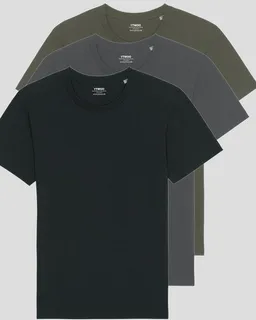 YTWOO YTWOO 3er Pack Basic Unisex T-Shirt aus Bio Baumwolle | viele Farbkombinationen | Fair Trade | Nachhaltig – Produktbild 1 von 1
