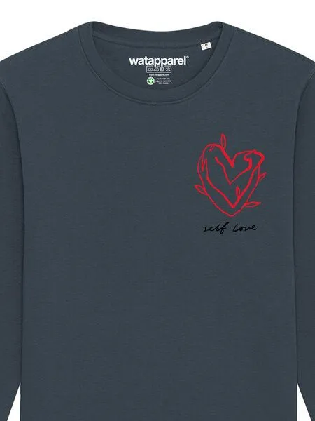 watapparel watapparel Sweatshirt Unisex Self love, India ink grey, – Produktbild 3 von 3