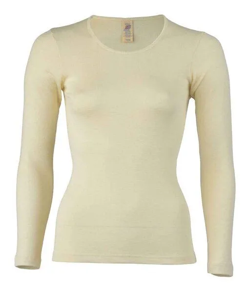 Engel natur Engel Natur Damen-Shirt Langarm Unterhemd Schurwolle Seide, Natur, – Produktbild 1 von 3