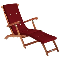 Casaria® Gartenliege Queen Mary® Akazie FSC®-zertifiziert inkl Auflage Rot – Produktbild 1 von 1