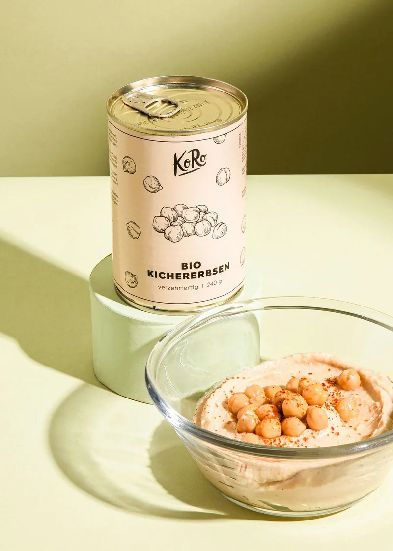 KoRo Bio Kichererbsen in der Dose 240 g – Produktbild 1 von 5