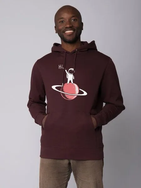 watapparel watapparel Hoodie Unisex Astronaut says Hi, Red brown, – Produktbild 1 von 4