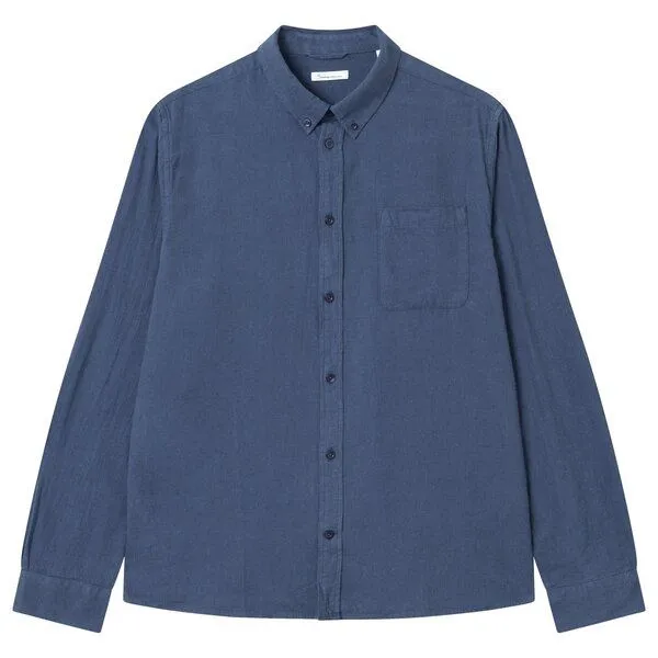 KnowledgeCotton Apparel KnowledgeCotton Apparel Flanell-Hemd Regular Fit, Estate blue, – Produktbild 1 von 4