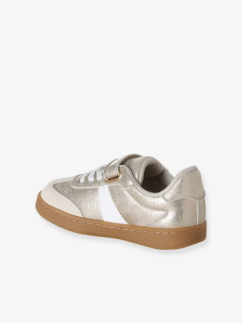 Vertbaudet Vertbaudet Sneakers mit Klettverschluss Mädchen, Gold, – Produktbild 3 von 4