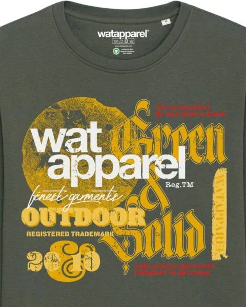 watapparel watapparel Sweatshirt Unisex LIMITED EDITION LOGO PRINT 02, Khaki, – Produktbild 3 von 3