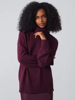 Honest Basics Honest Basics Damen vegan Rollkragenpullover Chunky Beere – Produktbild 1 von 1