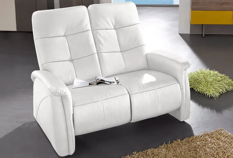 exxpo - sofa fashion 2-Sitzer Tivoli, Kinosofa, bequem und komfortabel durch die Relaxfunktion, (2-sitzig), schmale Armlehnen, hohe Rückenlehne, Weiß, – Produktbild 2 von 3