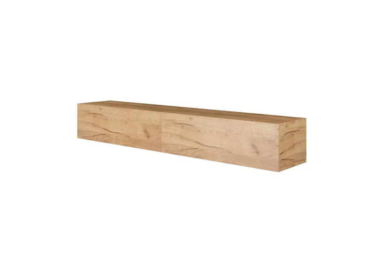 Planetmöbel TV-Schrank West TV-Board, Fernsehtisch 200 cm lang, TV-Lowboard (für Fernseher bis 55 Zoll, TV Schrank viel Stauraum, 2-St., sideboard hängend, Fernsehschrank 2x 100 x 30 x 37,5 cm) gold eiche, Braun, – Produktbild 2 von 5