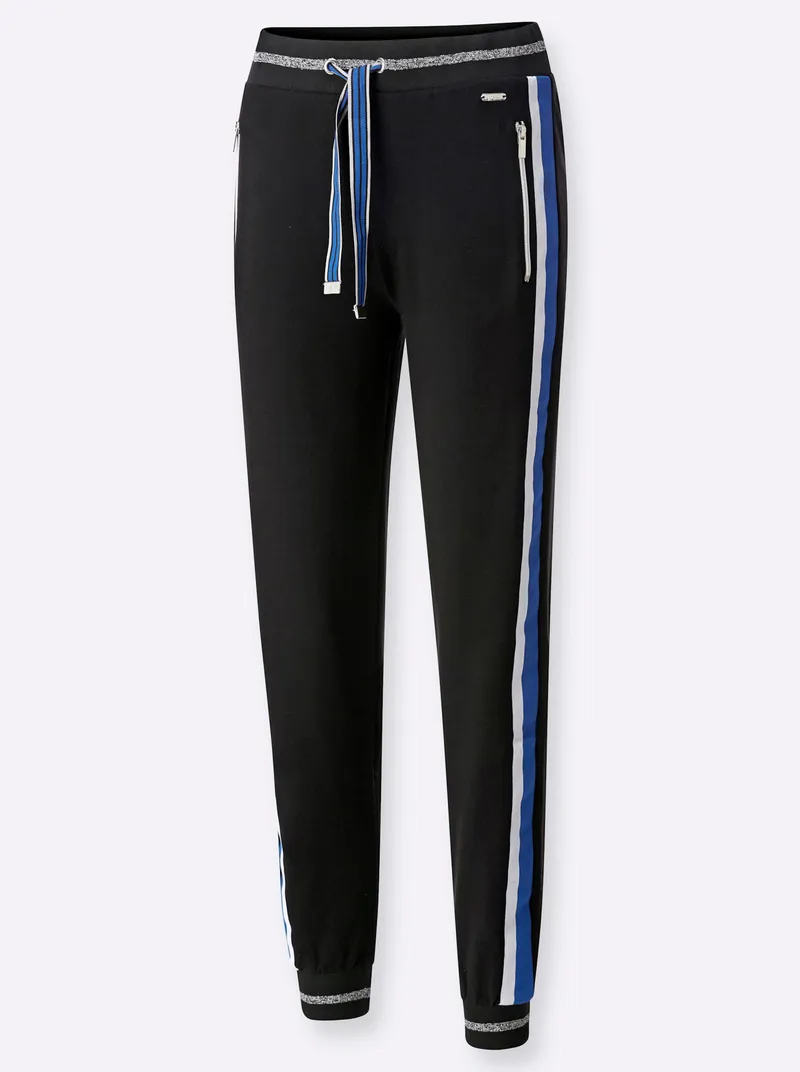 feel good Hose schwarz-royalblau, Schwarz-royalblau, – Produktbild 1 von 2