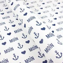 Bow & Hummingbird Bow & Hummingbird Maritimes Geschenkpapier Moin aus Recyclingpapier – Produktbild 1 von 1