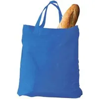 Baumwoll-Tragetaschen, blau 38x42 cm mit zwei kurzen Henkeln – Produktbild 1 von 2
