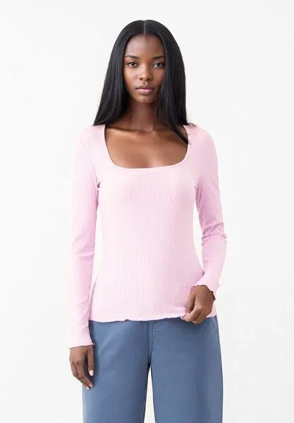 Givn Berlin Givn Berlin Geripptes Longsleeve GBPATTY slim Fit aus Bio-Baumwolle, Rosa, – Produktbild 1 von 4
