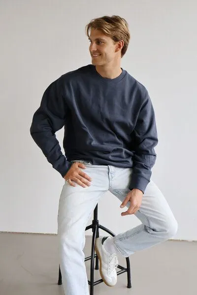 Kultgut Kultgut ProEarth Kollektion- Biofair hergestellt- Hochwertiger Sweaterpullover - For all day, Blaugrau, – Produktbild 4 von 4