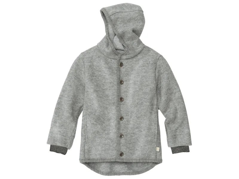 Disana Disana Kinder Jacke mit Kapuze Bio-Merinowolle Walk hellgrau Gr.98/104, Grau, – Produktbild 1 von 1