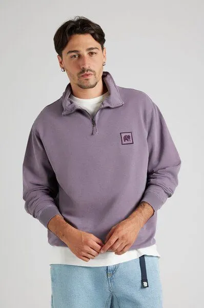 Trendsplant Trendsplant Sauce Loopback Pigment Dyed Half Zip Sweatshirt Sunset Purple, Lila, – Produktbild 1 von 5
