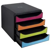 Exacompta Exacompta Schubladenbox "Iderama", DIN A4+, 4 Schubladen offen, regenbogen – Produktbild 3 von 3