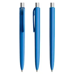 prodir prodir® Druckkugelschreiber DS8 Soft Touch PRR Push, blaue Mine, blau/silber satiniert – Produktbild 1 von 1