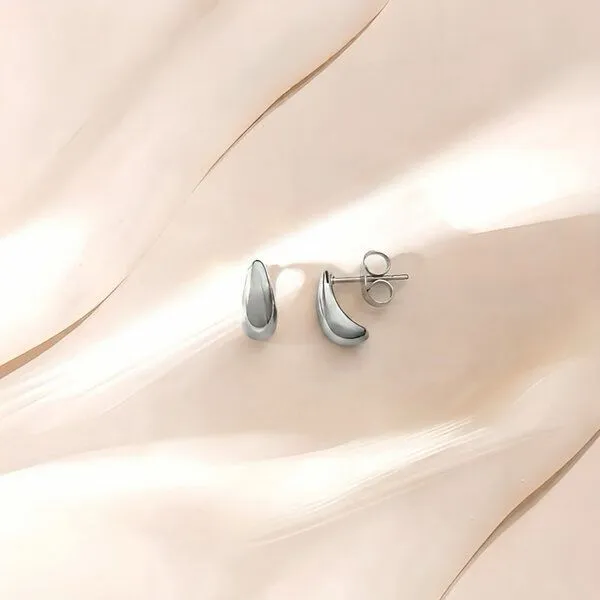 ELEKTROPULLI Elektropulli Mini Tropfen Ohrringe, 4mm schmal, Silber, – Produktbild 1 von 1