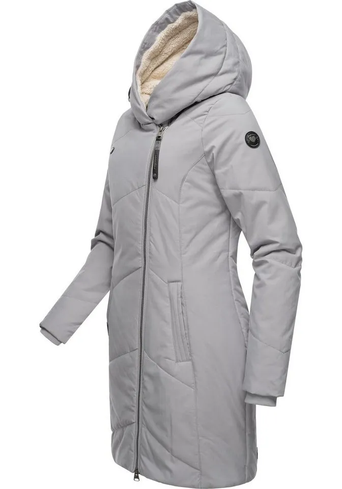 ragwear ragwear Wintermantel Gordon Long gesteppter Winterparka mit asymmetrischem Kragen, Grau, – Produktbild 3 von 5