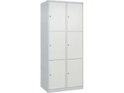 C+P C+P Schließfachschrank Classic PLUS, 6 Fächer, 1850x800x500mm, Lichtgrau/Verkehrsweiß – Produktbild 1 von 1