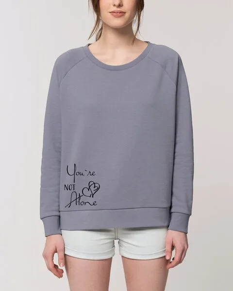 Human Family Human Family Weites Bio Damen Rundhals Sweatshirt "Dazzy - Not Alone" - in 4 Farben, Lavagrau (grau), – Produktbild 1 von 3