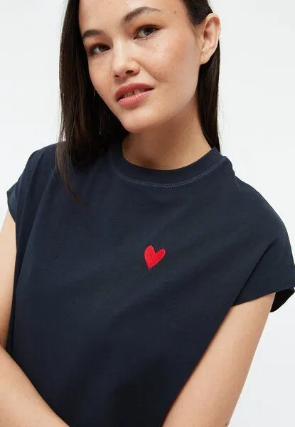 Givn Berlin Givn Berlin T-Shirt GBLAILA (HEART) aus Bio-Baumwolle mit Stickerei, Midnight blue, – Produktbild 4 von 4