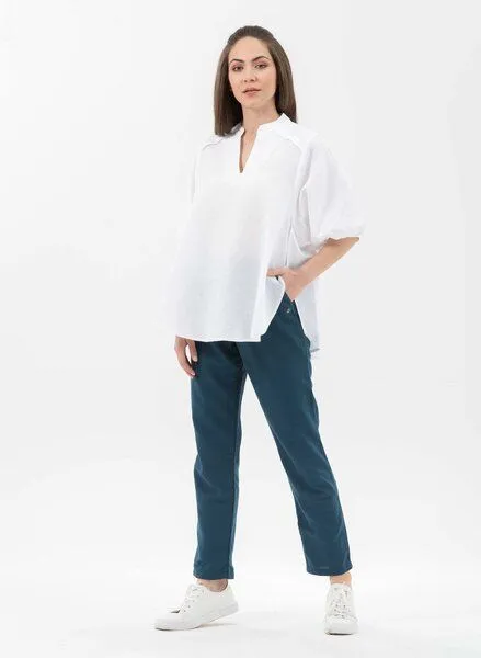 ORGANICATION ORGANICATION Bluse aus Leinen mit Bio-Baumwolle, White, – Produktbild 2 von 4
