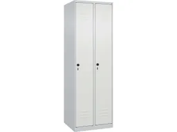C+P C+P Wäsche-Spind Classic PLUS, 2 Abteile, 1850x600x500mm, Lichtgrau/Verkehrsweiß – Produktbild 1 von 1
