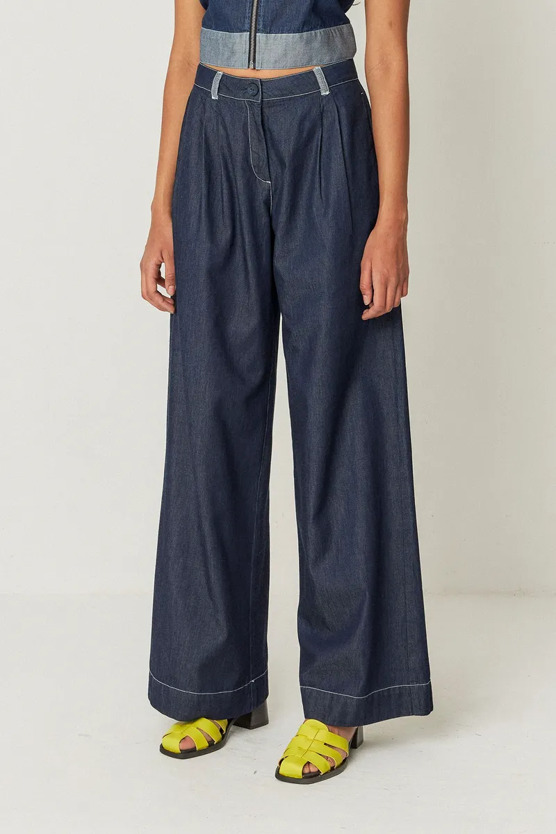 SKFK SKFK Damen vegan Hose Almike Blau, Extra dunkelblau, – Produktbild 2 von 2