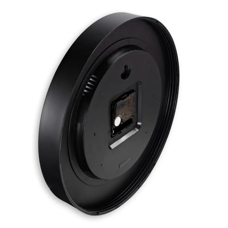 Hama Hama Wanduhr "Santorini", ohne Ticken, m. Thermo- u. Hygrometer, Ø 30cm, Schwarz, – Produktbild 3 von 3