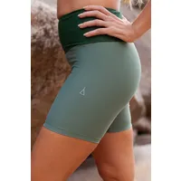 Inaska Inaska Damen vegan Sportshorts Hohe Taille Tight Chill Khaki/ Dunkelgrün – Produktbild 1 von 1
