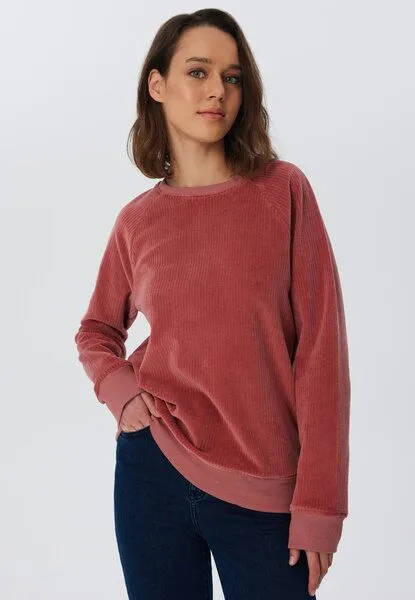 Leela Cotton Leela Cotton Damen Cord-Sweatshirt aus 100% kba-Baumwolle - Feiner Nicky Cordstoff 1278, Dunkel mauve, – Produktbild 1 von 4