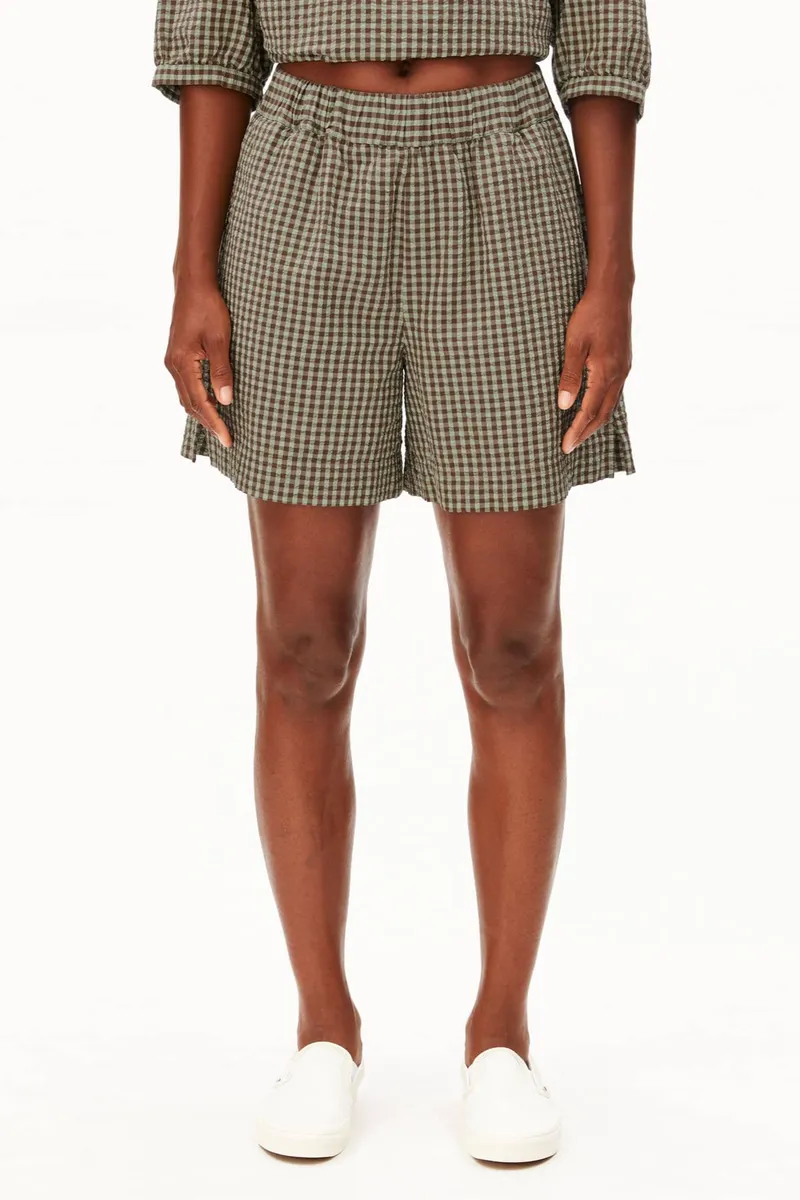 ARMEDANGELS ARMEDANGELS Damen vegan Shorts Vichy Seersucker Braun, Braun, – Produktbild 2 von 2
